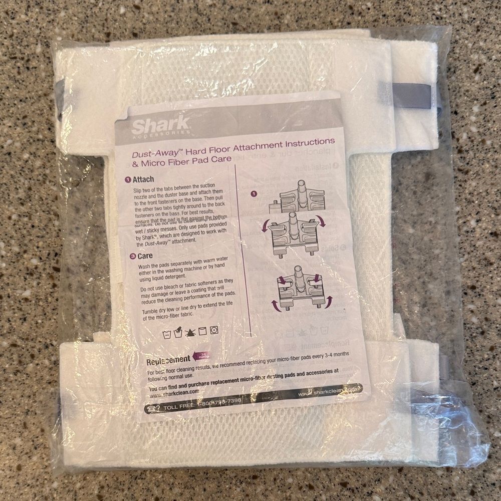 SHARK Dust-Away Hard Floor Attachment Micro-Fiber Pads 3 Pack *NEW*